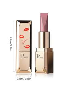 Pudaier 1pc Pink Nude Waterproof Non-Fading Lipstick, Suitable For All Skin Tones, Perfect Valentine's Day Gift For Her - 12 - View 9
