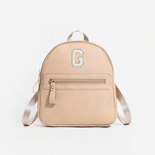 1 chiếc balo dễ thương cổ điển dành cho bé gái, in 26 chữ cái từ A-Z, có quai đeo vai và ví hình trái tim, dây đeo có thể điều chỉnh, là món quà lý tưởng cho ngày Valentine, phù hợp cho sử dụng hàng ngày, ngoài trời, đi học, du lịch, leo núi, thiết kế nhỏ gọn. - Màu Khaki - Xem 14