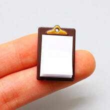 Miniature Creative Mini Writing Board, Pocket Memo Pad, Dollhouse Scene DIY Decor Toy - Khaki - View 2