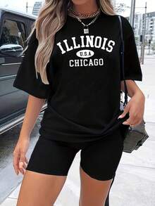 1 Piece 180g Women's T-Shirt, Men's T-Shirt, Casual Cotton Crew Neck T-Shirt. Women's Sports T-Shirt. Designed By Y2K Artists In The Bababask Style, Made From 100% Pure Cotton. Creative Cartoon Pattern Design, Comfortable Short Sleeves - 黑色6 - 查看 6