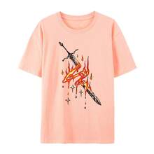 Camiseta unisex de algodón estampado, cómoda, informal, de talla grande, holgada y de cuello redondo, la más vendida en el comercio exterior transfronterizo. - Blanco - Ver 10