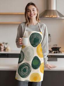 1pc, Bohemian-Style Polyester Apron Printed With Geometric Patterns, Suitable For Cooking, Baking, And Gardening, And Can Also Be Used As Attire For The Kitchen And Dining. - Multicolor - View 8