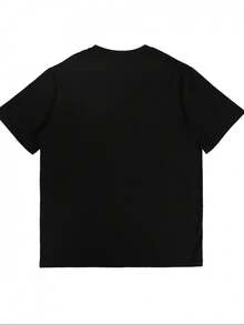 Camiseta clásica de talla grande con estampado de flamencos, top casual de manga corta y cuello redondo, adecuada para primavera y verano, ropa de talla grande para mujer 0XL-4XL. Bestseller. - Negro - Ver 3