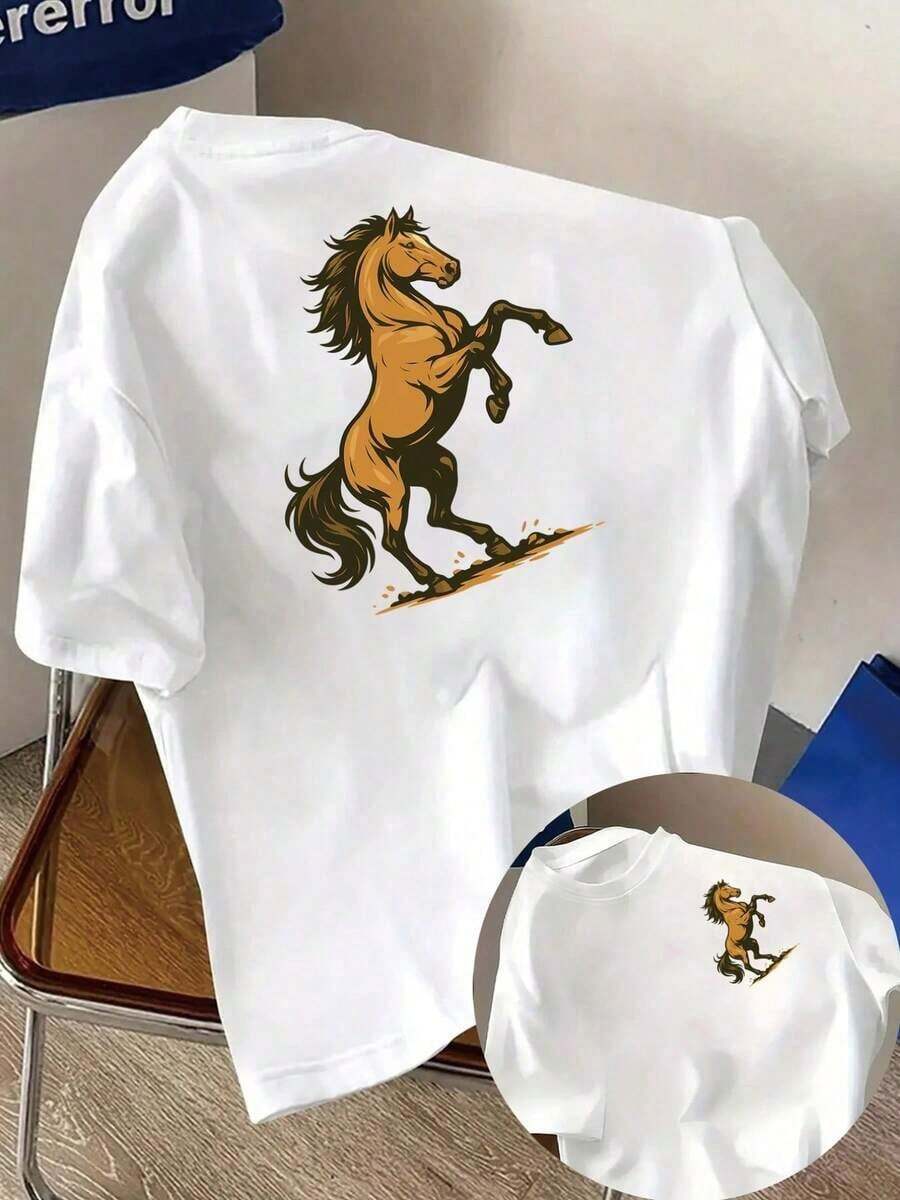 Playera casual de cuello redondo, Playeras de manga corta de talla grande para mujer, ideales para el verano y el uso diario, manga corta y cuello redondo, tela suave y transpirable - Blanco - Ver 1