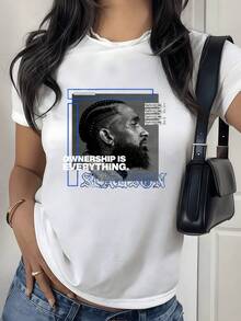 Propósito de empoderamiento y autoconfianza con letras que inspiran fuerza liderazgo y posesión sobre la propia vida camiseta de mujer moderna casual urbana - Blanco - Ver 1