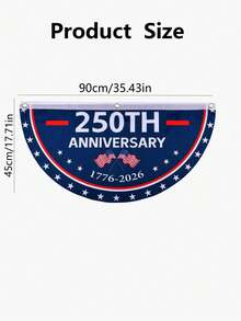 两面装 / 美国建国250周年纪念旗，1776–2026 扇形旗，双层美国周年纪念旗，适用于墙壁、大门、门廊、栅栏和户外装饰（款式1） - 彩色 - 查看 3