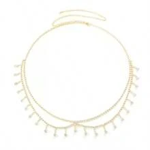 Women's Multifunctional Tassel Silver Rhinestone Waist Chain, Vintage Waist Belt, Suitable For Weddings, Daily Wear, Dates And Parties - Silver - View 5