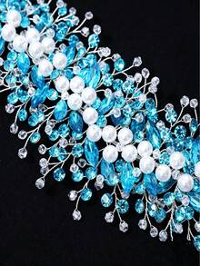 1 chiếc băng đô cài tóc sang trọng màu xanh hồ đính ngọc trai dành cho nữ, thích hợp cho các buổi dạ hội, cuộc thi sắc đẹp, lễ tốt nghiệp, dạ hội, phù dâu, chụp ảnh, các dịp công sở nhẹ nhàng. - cái hồ màu xanh - Xem 6
