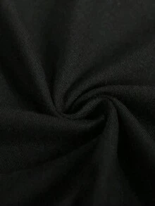 1 pieza de camiseta de verano 2026, estilo casual, de gran tamaño para mujer, con estampado gráfico llamativo, de manga corta, holgada y cómoda, 180g, 100% algodón. - Negro - Ver 5