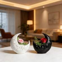 1 chậu cây hình lưỡi liềm, thiết kế bầu trời sao, chậu trồng cây mọng nước trong sân vườn, thích hợp cho cây mọng nước, hoa nhỏ và xương rồng, bình trồng cây bằng nhựa trang trí, trang trí nhà cửa, trang trí phòng khách, cây giả, trang trí văn phòng, đồ dùng làm vườn, trang trí sân vườn - Chậu hoa mặt trăng - Xem 7