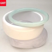 GNIT 3件/1件 透明樹脂手鍊，亮面多元素幾何設計，復古風度假時尚款手鍊 - 透白.白.淺藍 - 查看 8