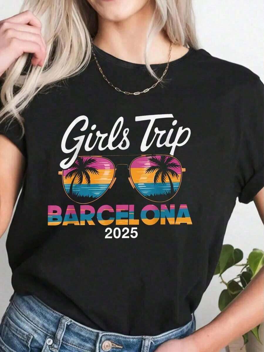 GIRLS TRIP BARCELONA 2025 T-Shirt - 黑色 - 查看 1