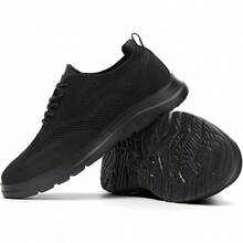 Mens Casual Dress Oxfords Shoes Fashion Mesh Work Business Walking Sneakers Comfortable Lightweight Soft Sole - 6.5 + 黑色 - 查看 7