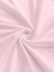 Camiseta de manga corta minimalista de unicolor para mujer, uso casual de todos los días - Rosa Pálido 2 - Ver 5