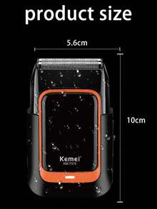 Kemei 1pc Rechargeable Electric Shaver For Men, Type-C Fast Charging, Long Lasting Battery, Compact Portable Travel Trimmer, High-Speed Motor, Waterproof - Black - View 11