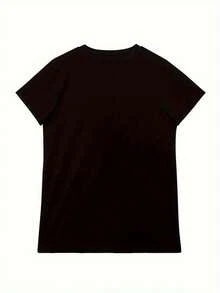 PremiumCamiseta Kinda BOUJEE KINK E con estampado de leopardo, taza de café, pajita, lazo, estrella y rayo, camiseta de moda casual con cuello redondo, diseño divertido y único para mujer.Nueva llegada - Negro - Ver 4