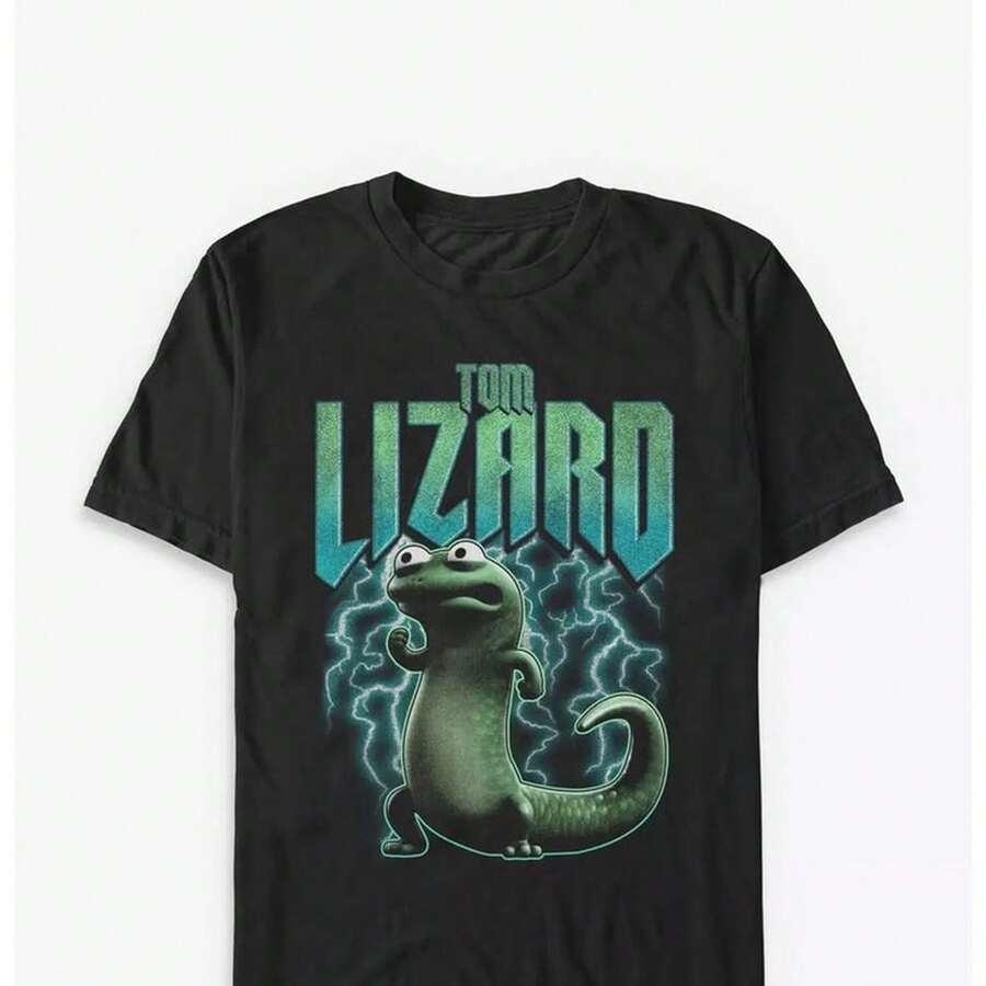 P1IXAR Hoppers Tom Lizard Metal T-Shirt 220g. Men's AL1Godn Foundation, 220g Of Pure Comfort. Created For Every Human Being, Whether Woman Or Man. Consistent, High-Quality Fabric, Ready For Any Size, Soft To The Touch But Designed To Hold Up. Breathable Outerwear For Women, Autumn Sets, Holiday Outfits, New Year's Costumes For Her. - 黑色 - 查看 1
