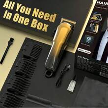 sejoy Electric Clipper Set ,Professional Hair Clippers Shaver Trimmers Machine Cordless,T-Blade Beard Trimming Kit | Men's Haircutting Set ,LED Display - Gold Single Piece - View 4