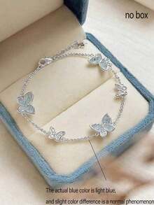 Exquisite Luxury Blue Butterfly Crystal Bracelet, New Summer Fashion Jewelry - Multicolor - View 4