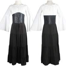New Medieval Party Dress With Wide Sleeves And Long Sleeves, European And American Style, For Women, Renaissance And Medieval Period - Deep Purple Bell-sleeved Dress - View 5