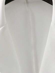 Clasi Chaqueta ligera de estilo casual de negocios para mujer, con cuello de solapa, apta para el lugar de trabajo, de unicolor, para primavera/otoño - Blanco - Ver 4