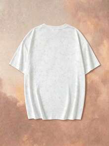 Nueva blusa de verano con estampado de cara de leopardo vintage, cuello redondo, teñido anudado y manga corta.Elegante y versátil para mujer. - Blanco - Ver 4