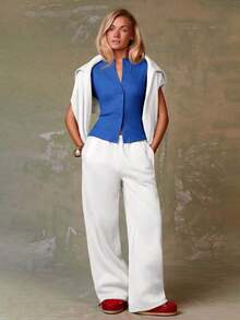 Cárdigan rojo casual para mujer - Azul 2 - Ver 6