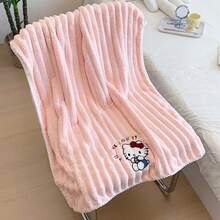1 Piece Sanrio Kitty Cartoon Candy Strip Bath Towel Set, Cute Coral Fleece, Water Absorbent, Quick Drying, Wearable, Thickened Bath Towel - Multicolor - View 8