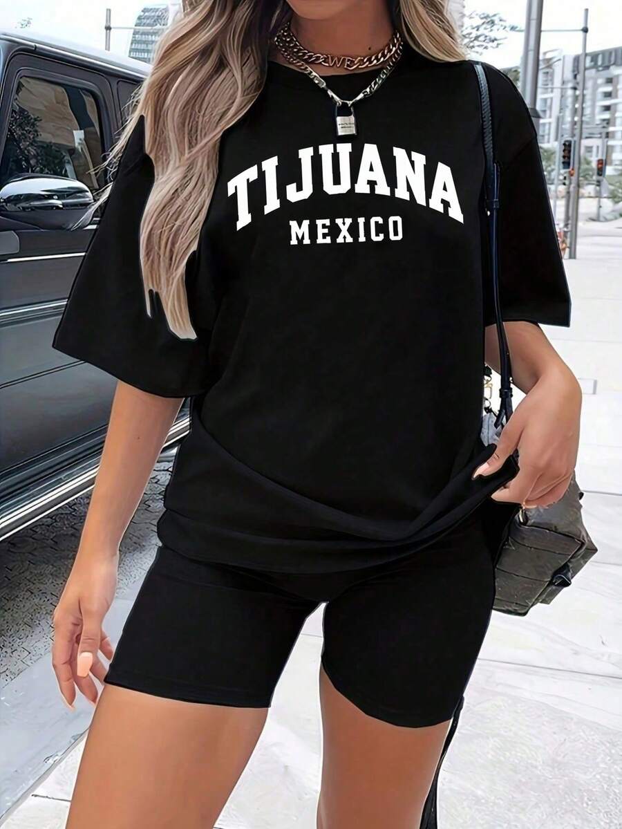 100% Cotton 180g Unisex T-Shirt, New York/Los Angeles Style - Y2K Streetwear Basic Loose Fit T-Shirt - Urban City Top For Couples - Premium Streetwear - 黑色6 - 查看 1