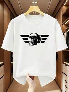 Limited EditionCamiseta de manga corta para hombre,% algodón, con estampado de calavera con alas, una pieza moderna y elegante para la comodidad en verano, talla One-Piece Women's Summer Dresses, Date Night, Elegant Women's Dresses, Casual And Elegant Women's Dresses One-Piece Women's Summer Dresses, Date Night, Elegant Women's Dresses, Casual And Elegant Women's DressesLightweight Cotton - Negro - Ver 7