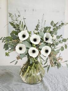 12pcs Artificial White Flowers, 11-Inch Silk Silver Lotus, PU Stems, Realistic Touch, White Petals Black Pistils, Suitable For Wedding Bouquets, Home Kitchen Party Table Decor - Multicolor - View 8