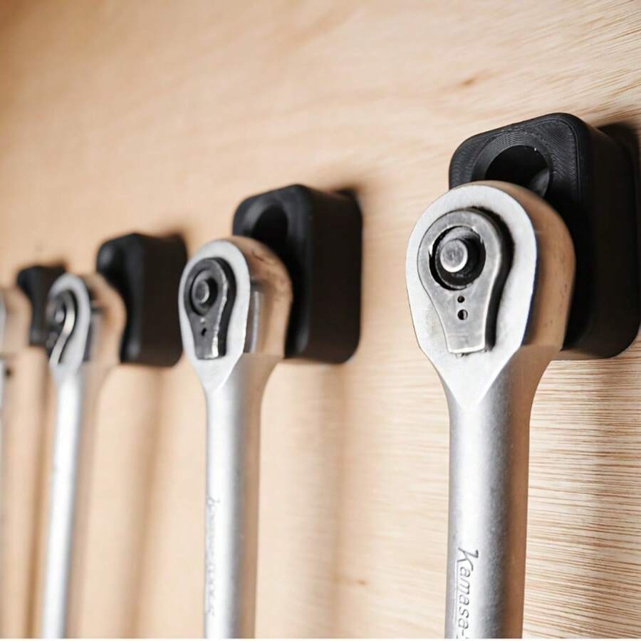 3 piezas Organizador de llave de trinquete, adecuado para tamaños de 1/2", 3/8" y 1/4", fácil de instalar (tornillos no incluidos) - Multicolor - Ver 1