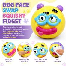 NEW Smushers Squishy-Curiosities Smushers Dog Face Swap Squishy,Soft Slow Rising Stress Relief For Stress & Anxiety Relief, Cute Dog Face Sensory Fidget For For Adults Anxiety Relief - Rose - View 5