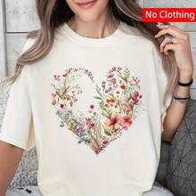 1 Piece Of Floral Heart-Shaped Iron-On Stickers - Vibrant And Varied Colors, Durable And Washable Patches For T-Shirts, Jeans, Backpacks, Clothing And Decorative Embellishments, Clothing Stickers, Fabric Embellishments, Watercolor Style. Suitable For Spring, Summer And Autumn. - 白色 - 查看 1