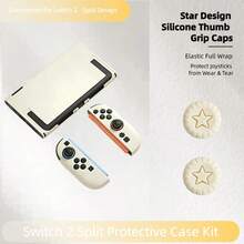 Ivory White - Slim Protective Cover Compatible With Switch 2, No Need Remove Shell For Dock Charging Console & Controllers - View 4