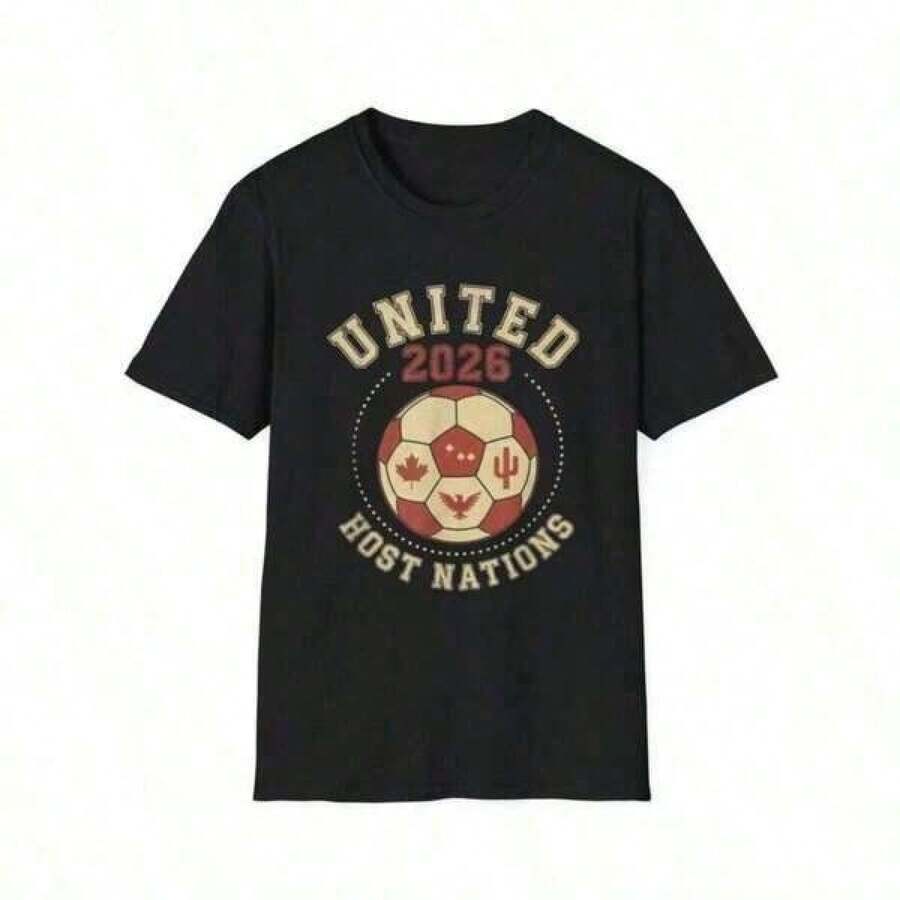 Top estampado para mujerRetro 2026 United Host Nations World Cup Soccer Vintage T-Shirt, World Cup Tee, Soccer Fan Gift For Fan, World Cup Shirt, Retro Classic Tournament Fashion Shir,disfraces de Pascua,Camisetas de dibujos animados/anime,Camisetas populares de para uso diario,camisetas de apoyo para el Mundial,Camisetas del Mundial 2026,Camisetas estampadas,Camisetas estampadas - Negro - Ver 1