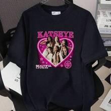 Camiseta deportiva informal de manga corta para mujer, camiseta estampada KATSEYE Girl Group, top holgado, manga corta de algodón, ropa Tweedle Girl, ropa para niñas, ropa de verano, ropa para niñas, ropa para niños, ropa para niños y niñas, camiseta informal estampada de manga corta con cuello redondo, ropa de verano para estudiantes jóvenes, camiseta con gráficos de Katseye, camiseta Katseye Beautiful Chaos, camiseta Katseye Beautiful Chaos 2026, camiseta Katseye Gnarly. 
 Conjuntos familiares a juego, disponibles en tallas para niños y adultos, ideales para usar en familia. ,Estampados con temática navideña, conjuntos para padres e hijos, K-, regalos para el Día de la Madre, camisetas del Mundial, camisetas de personajes de anime, playeras de hombre,ropa de hombre,camisas para hombre,ropa de niña,ropa de niño,playeras de niño,blusas para mujer - Negro - Ver 6