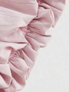 Top con dobladillo de pompón rosa para mujer, camisola de verano, San Valentín, top de tirantes de gasa rosa, top para invitada de boda, tela de poliéster suave, estilo babydoll sin mangas, look femenino y romántico, fiesta de despedida de solte - Rosa Pálido - Ver 4