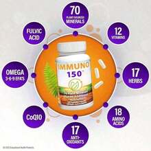 [Mother's Day Gift For Mom][2-Piece Set]Immuno 150, Immune Support Supplement, Packed With 70 Plant Minerals, 13 Essential Vitamins And 68 Additional Nutrients-150 Vegetable Capsules- Immune Boost For All Age Groups - 450 Count - 查看 9