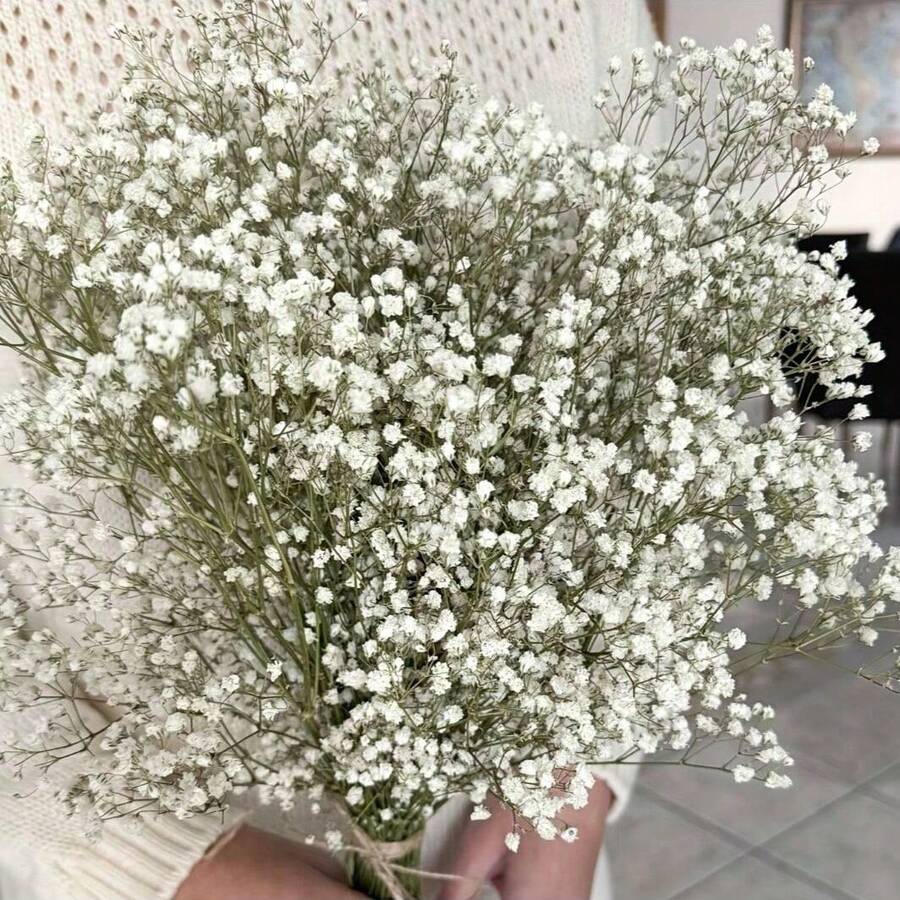2000+ 枝人造滿天星花束 - 16 吋象牙白保鮮仿真花，花瓶填充枝條，適用於婚禮裝飾、桌面中心裝飾、家居裝飾、DIY 花藝手工 - 白綠色 - 查看 1