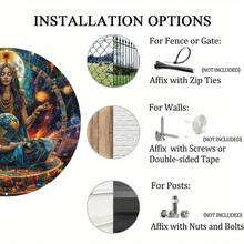 1 Vintage Gaia Earth Meditation Mandala| Aluminum Wall Art, 8.0inch X 8.0inch, Durable, Waterproof, Fade-Resistant, Easy To Install, Suitable For Home Decoration, Meaningful Gift - 1PC - 查看 6