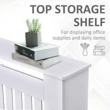 Slatted Radiator Cover Painted Cabinet MDF Lined Grill In White (172L X 19W X 81H Cm) - White - View 4