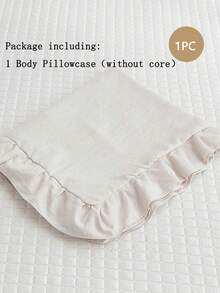 1pc Polyester Solid Beige Bow Decorative Pillow Cover (Pillow Insert Not Included), Soft And Skin-Friendly Polyester Fabric, Suitable For Bedroom, Master Bedroom, Guest Room, Bowknot Decor, Neutral Color Tone, Pillow Cover, Aesthetic Bedding, Minimalist Style, Comfortable Bedroom, Home Decor, Soft Touch - Beige - View 3