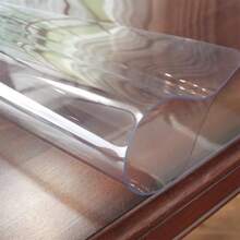 1pc Soft Glass Transparent Table Mat, PVC Clear Dining Table Pad, Minimalist Solid Color Desk Protector, Waterproof Oil-Proof Transparent Table Mat, Heat-Resistant Tabletop Protective Pad, Suitable For Student Desk, Computer Desk, Home Desk In Various Sizes - Transparent - View 10