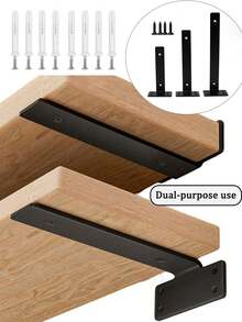 2pcs Heavy Duty Concealed Wall Brackets, Heavy Duty Floating Shelf Brackets, Suitable For DIY Home Decor/Storage - A - View 1