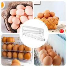 2pcs/1pc White 2-Layer Refrigerator Egg Double-Layer Storage Box, Egg Tray For Fridge, Kitchen Refrigerator Organizer Rack, Egg Holder, Essential Kitchen Organizing Tool, Preserves Freshness & Saves Space,Refrigerator Organizer,Space-Saving Solution - Multicolor - View 7