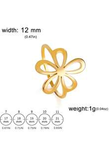 LIKGREAT 1pc Flower Ring Stainless Steel Gold Color Finger Rings Women Girls Aesthetic Bohemian Jewelry Birthday Gift Wholesale - Flower Series - View 9