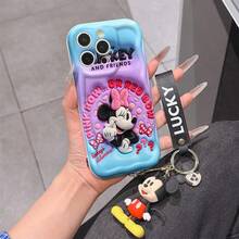 Disney Minnie Mouse Phone Case With Minnie Charm And Minnie Lanyard - Cute Minnie Protective Case With "Pink Bow Or Red Bow" Quote And Playful Pose Design, Equipped With Delicate Minnie Decorative Lanyard And Beaded Bracelet For Easy Carrying, Compatible With IPhone 17, 16, 15, 14, 13, 12, 11 Pro Series, Ideal For Birthdays, Holidays, Anniversaries, Graduation Gifts, Or Any Special Occasion To Surprise Family, Friends, Classmates, And Loved Ones. - 白色 - 查看 1