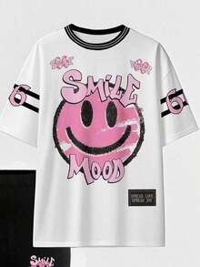 Conjunto de camiseta y pantalones cortos de ciclista con estampado gráfico de número 13 y eslogan, de moda casual para mujer - Multicolor 7 - Ver 6