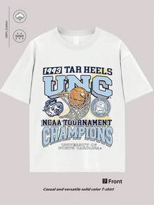 La camiseta con el retrato de la mascota del equipo de baloncesto de la Universidad de Carolina del Norte, "1993 TAR HEELS", conmemora el torneo de la . Es una camiseta con diseño conmemorativo del baloncesto universitario, una camiseta con el patrón de la mascota de los UNC Rams, y un atuendo imprescindible para los entusiastas del deporte y la cultura. Camiseta 100% algodón puro con un diseño juvenil y moderno. Muy adecuado para ropa casual y estilo urbano. Son excelentes regalos para amigos y familiares. - Blanco - Ver 6